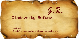 Gladovszky Rufusz névjegykártya